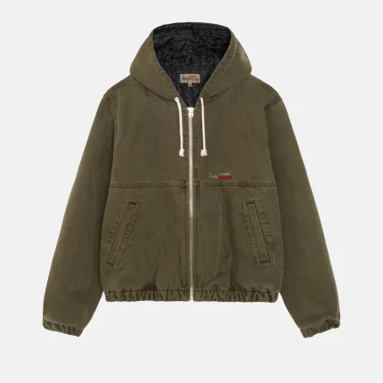 STUSSY WORK JACKET INSULATED CANVAS OLIVE