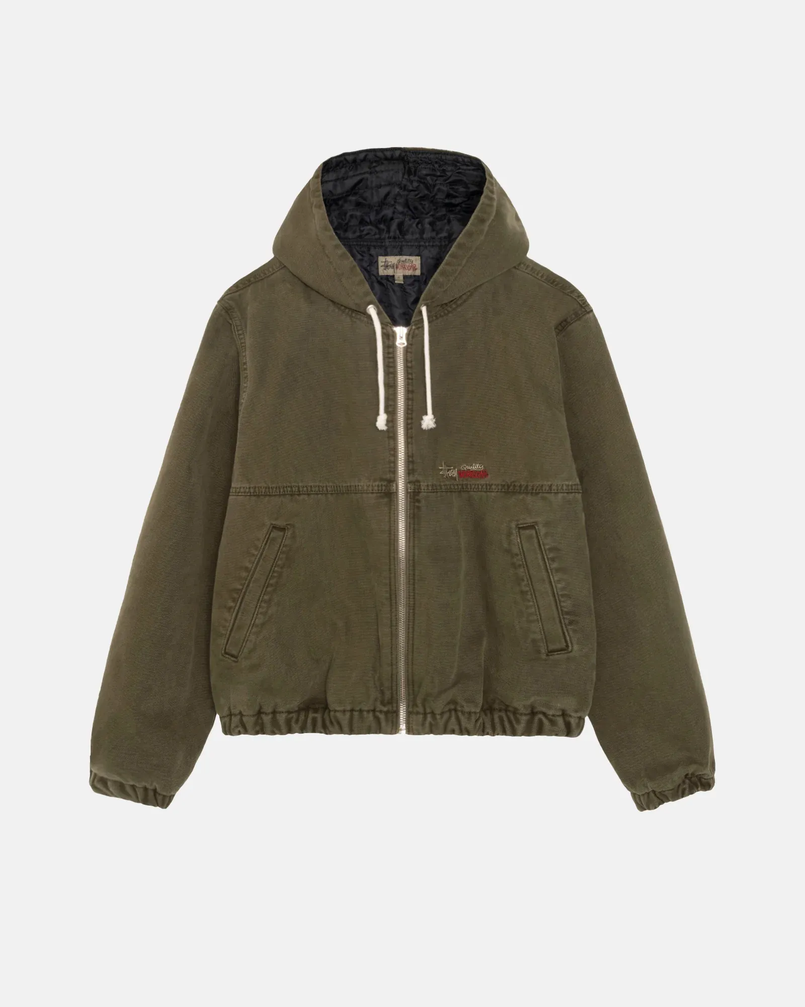 STUSSY WORK JACKET INSULATED CANVAS OLIVE STUSSY WORK JACKET INSULATED CANVAS OLIVE