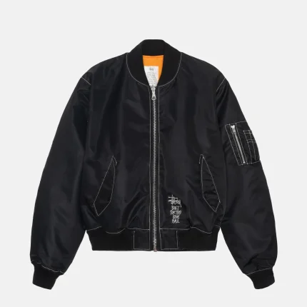 STUSSY BUILT REVERSIBLE BOMBER JACKET BLACK
