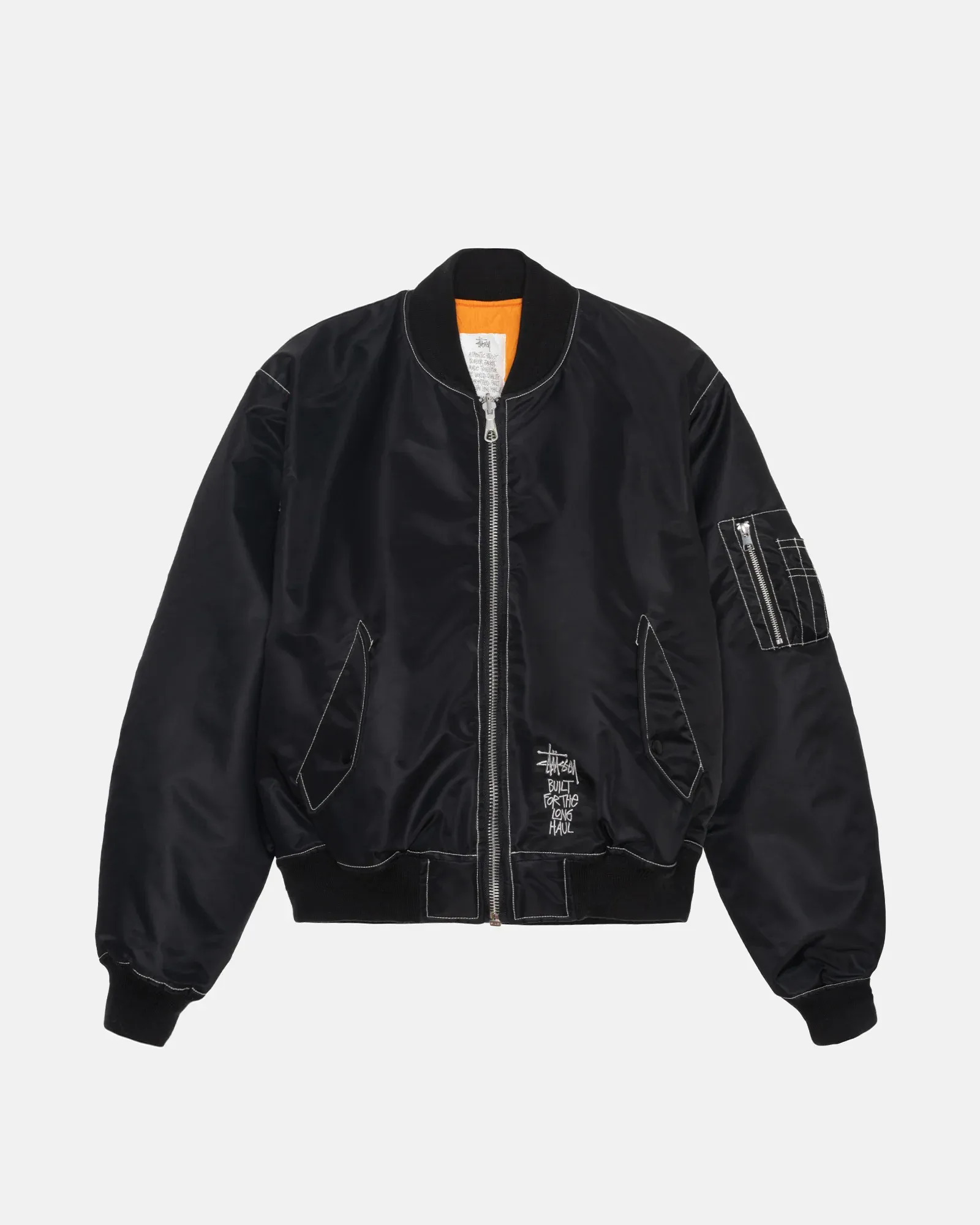 STUSSY BUILT REVERSIBLE BOMBER JACKET BLACK STUSSY BUILT REVERSIBLE BOMBER JACKET BLACK