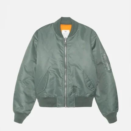 STUSSY BUILT REVERSIBLE BOMBER JACKET GREEEN