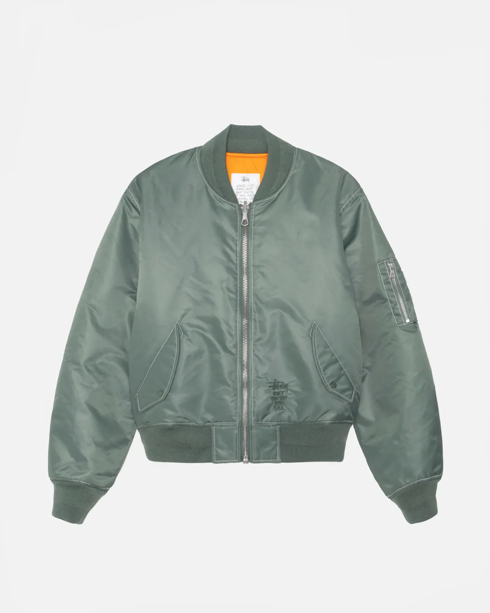 STUSSY BUILT REVERSIBLE BOMBER JACKET GREEEN STUSSY BUILT REVERSIBLE BOMBER JACKET GREEEN