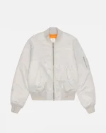 STUSSY BUILT REVERSIBLE BOMBER JACKET GREY