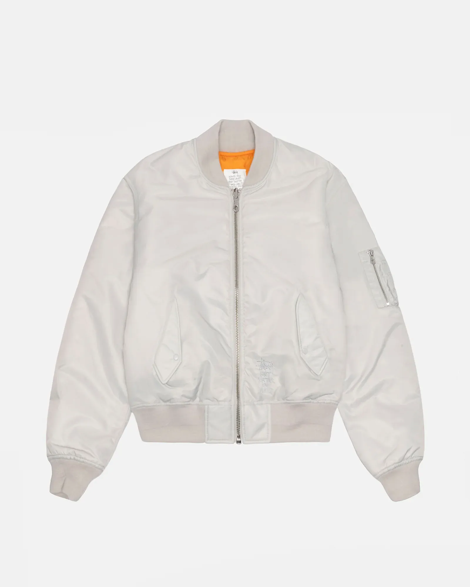 STUSSY BUILT REVERSIBLE BOMBER JACKET GREY STUSSY BUILT REVERSIBLE BOMBER JACKET GREY