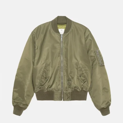 STUSSY BUILT REVERSIBLE BOMBER JACKET OLIVE