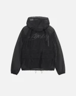 STUSSY BEACH SHELL TRANSPARENT RIPSTOP BLACK