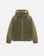 STUSSY BEACH SHELL TRANSPARENT RIPSTOP OLIVE