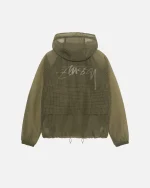 STUSSY BEACH SHELL TRANSPARENT RIPSTOP OLIVE