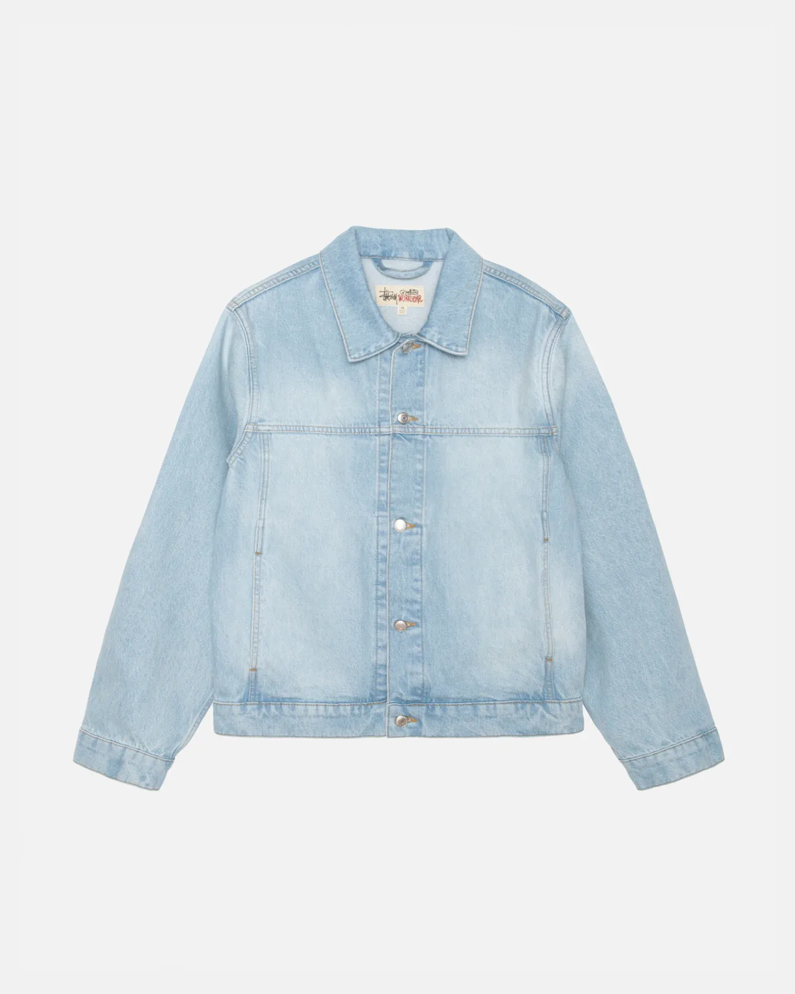 STUSSY TRUCKER JACKET DENIM LIGHT WASH STUSSY TRUCKER JACKET DENIM LIGHT WASH