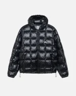 STUSSY MIDWEIGHT HOODED PUFFER BLACK