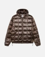 STUSSY MIDWEIGHT HOODED PUFFER BROWN