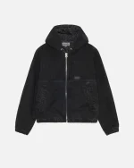 STUSSY WORK JACKET CANVAS NEEDLE PUNCH BLACK