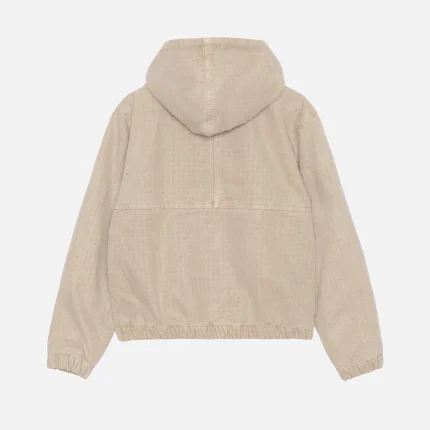 STUSSY WORK JACKET CANVAS NEEDLE PUNCH KHAKI