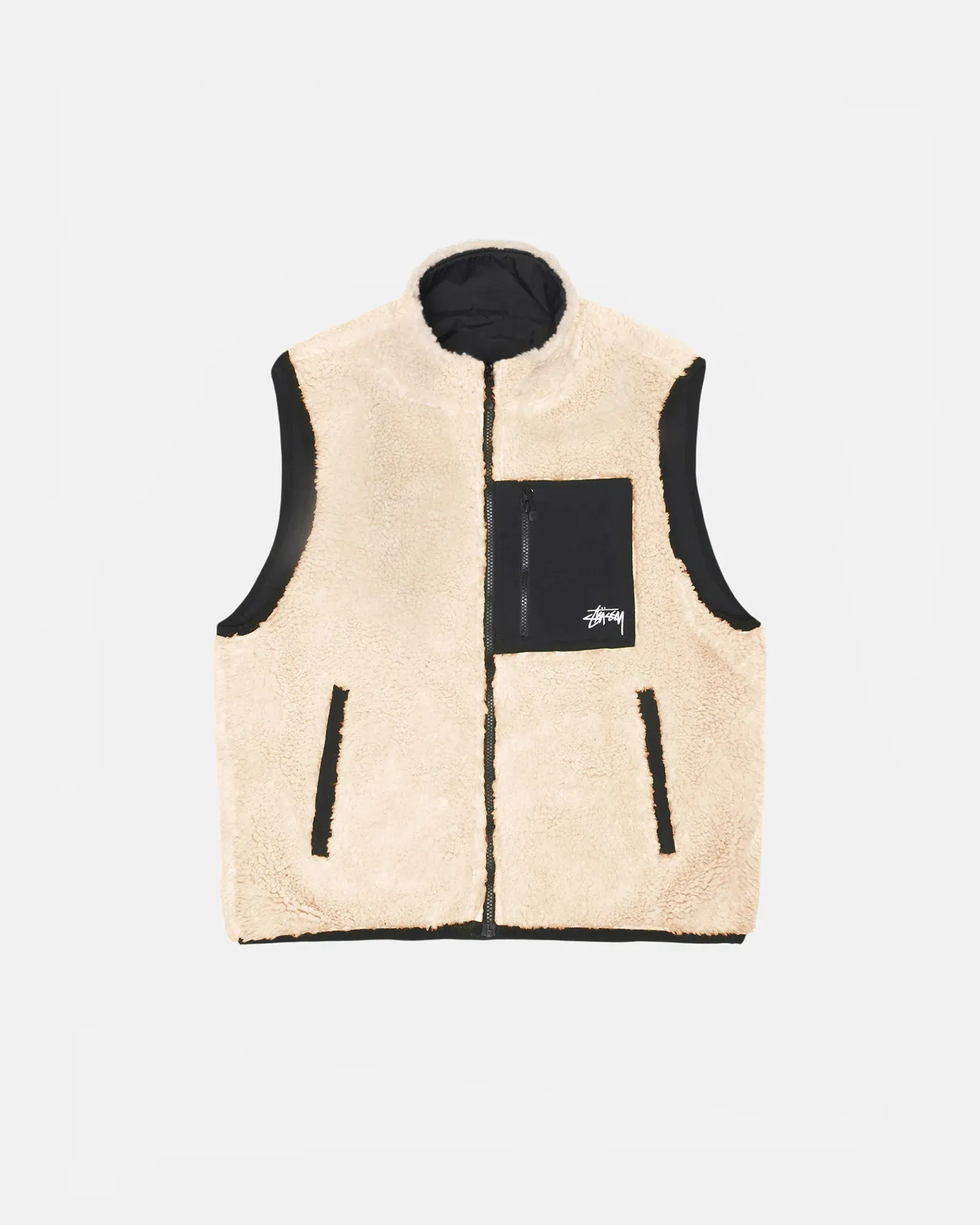 STUSSY SHERPA REVERSIBLE VEST STUSSY SHERPA REVERSIBLE VEST