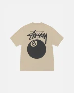 STUSSY 8 BALL TEE PIGMENT DYED KHAKI