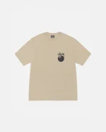 STUSSY 8 BALL TEE PIGMENT DYED KHAKI