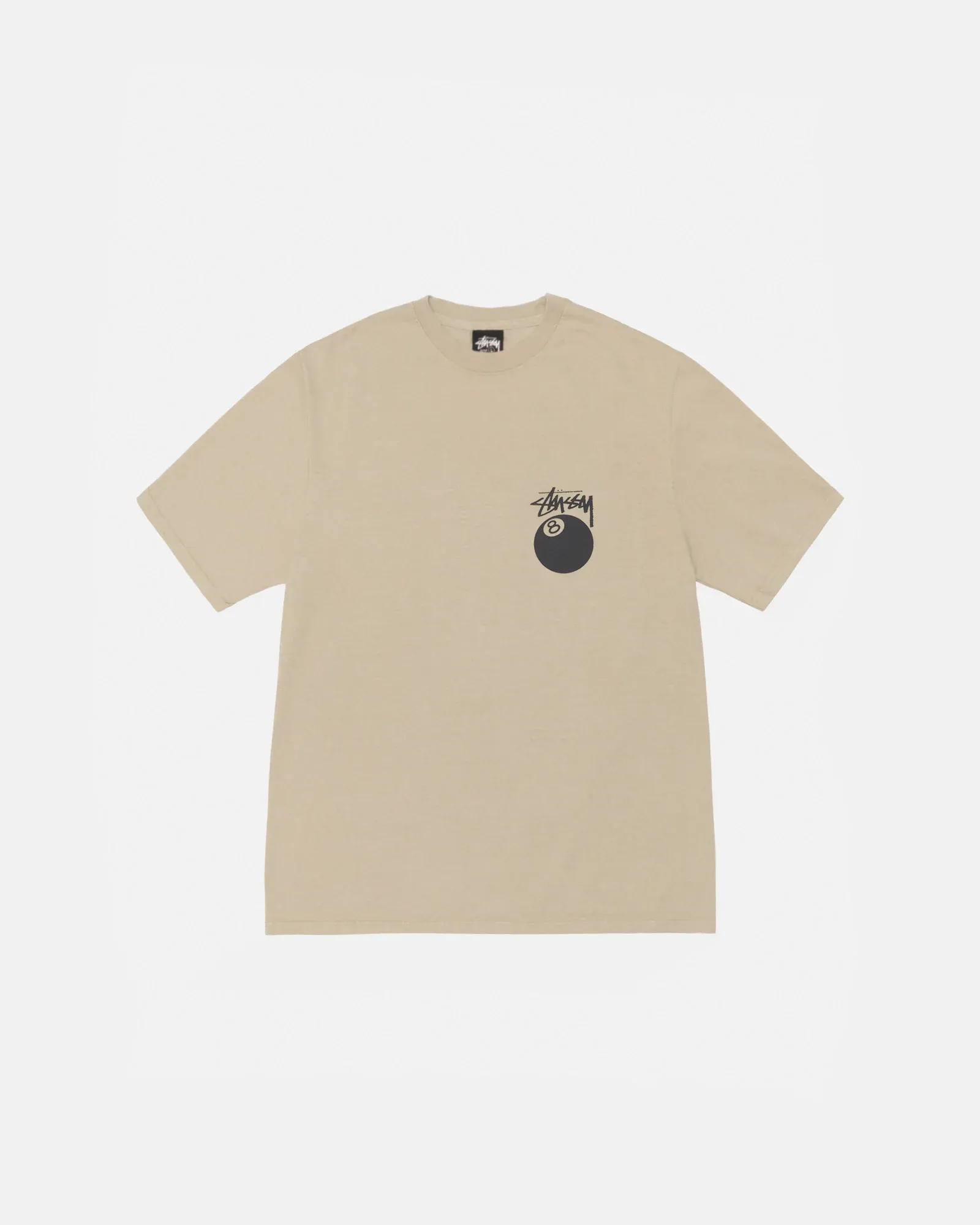 STUSSY 8 BALL TEE PIGMENT DYED KHAKI STUSSY 8 BALL TEE PIGMENT DYED KHAKI