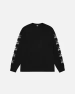 STUSSY FOILS LS TEE PIGMENT DYED BLACK