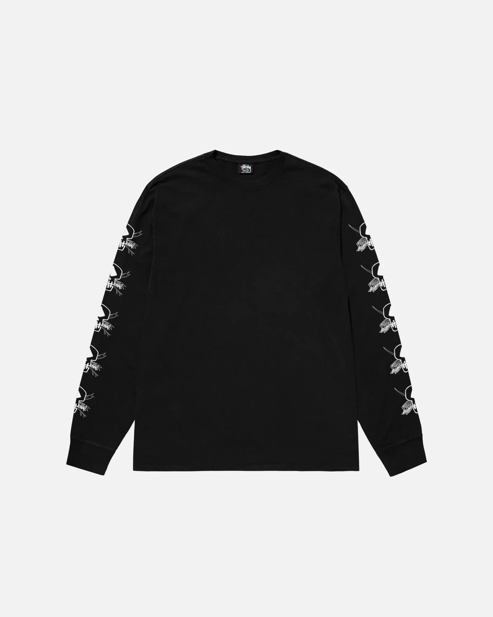 STUSSY FOILS LS TEE PIGMENT DYED BLACK STUSSY FOILS LS TEE PIGMENT DYED BLACK