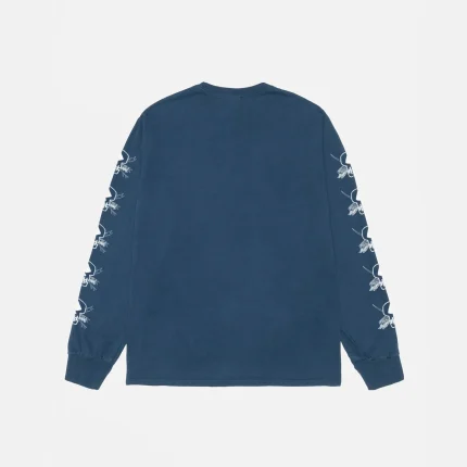 STUSSY FOILS LS TEE PIGMENT DYED NAVY