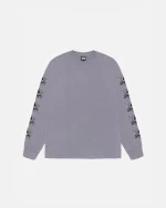 STUSSY FOILS LS TEE PIGMENT DYED SHARK