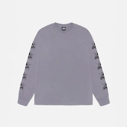 STUSSY FOILS LS TEE PIGMENT DYED SHARK