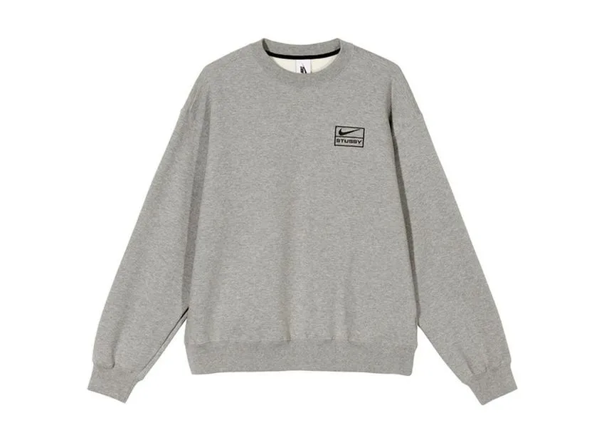 Nike x Stussy NRG BR Crew Fleece Grey Nike x Stussy NRG BR Crew Fleece Grey