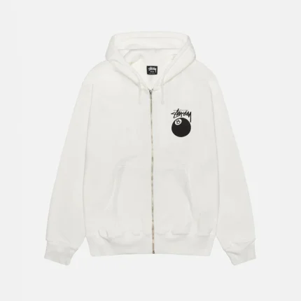 STUSSY 8 BALL ZIP HOODIE PIGMENT DYED NATRUAL