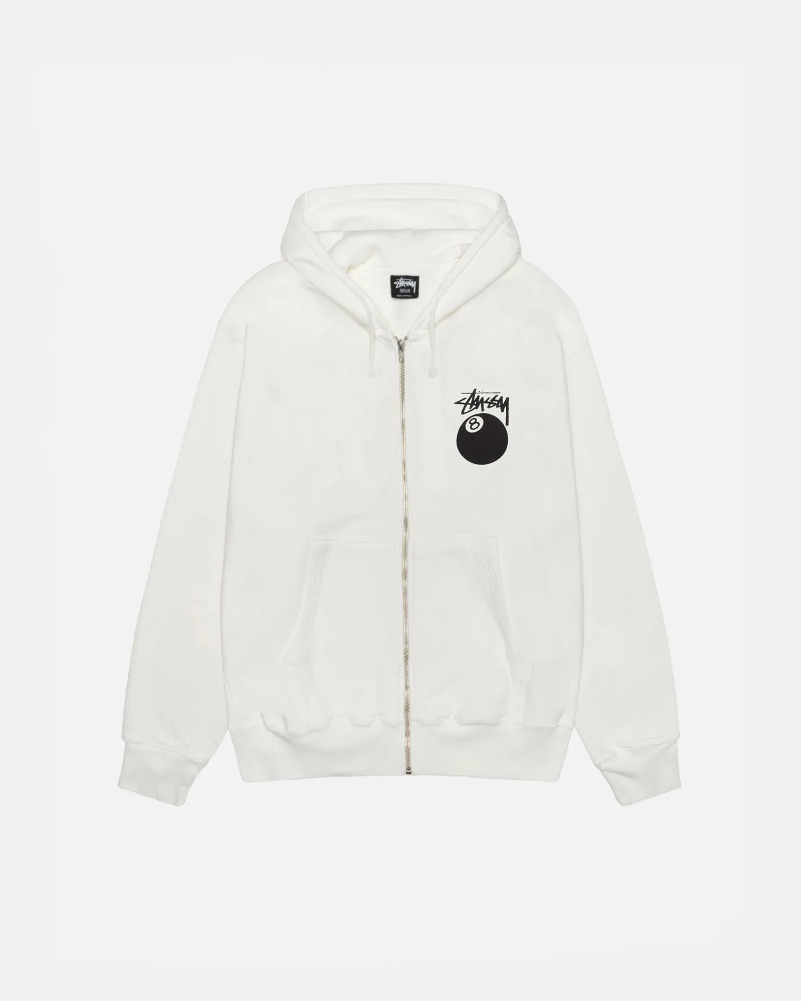 STUSSY 8 BALL ZIP HOODIE PIGMENT DYED NATRUAL STUSSY 8 BALL ZIP HOODIE PIGMENT DYED NATRUAL