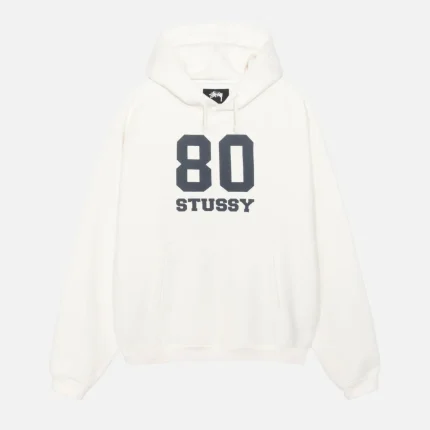 STUSSY 80 RELAXED HOODIE OFF WHITE
