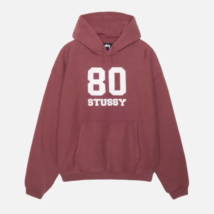 STUSSY 80 RELAXED HOODIE OXBLOOD