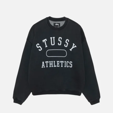 STÜSSY ATHLETICS CREW WASHED BLACK