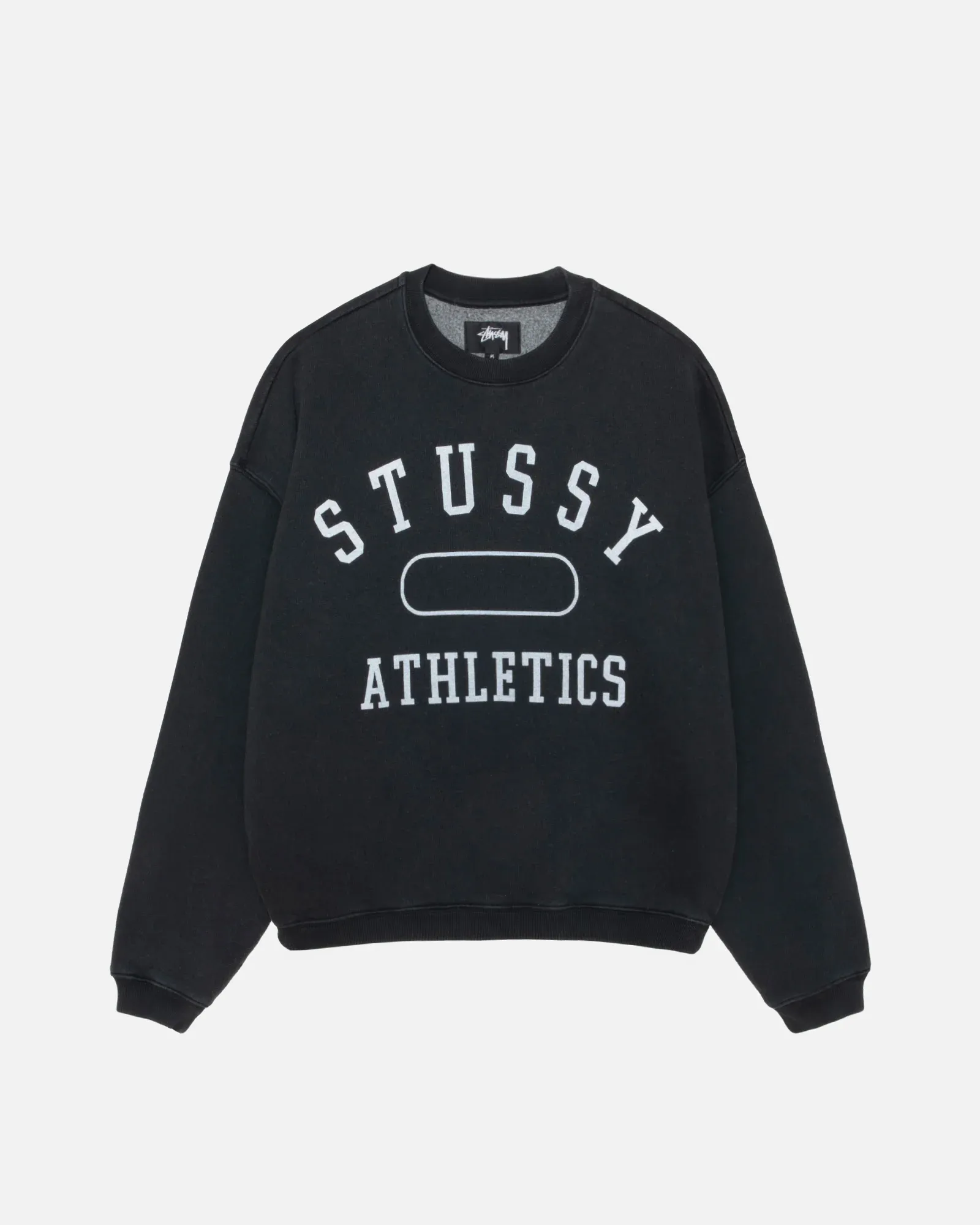 STÜSSY ATHLETICS CREW WASHED BLACK STÜSSY ATHLETICS CREW WASHED BLACK