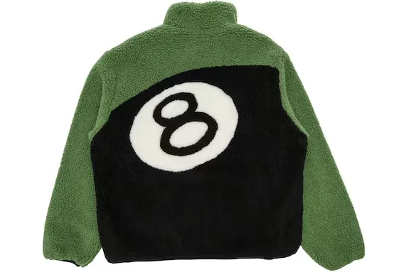 Stussy 8 Ball Sherpa Reversible Jacket – Green Stussy 8 Ball Sherpa Reversible Jacket – Green