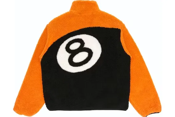 Stussy 8 Ball Sherpa Reversible Jacket – Orange Stussy 8 Ball Sherpa Reversible Jacket – Orange