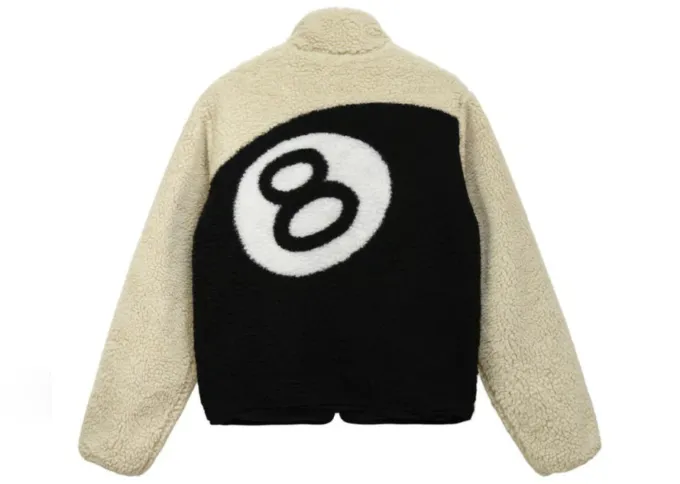 Stussy 8 Ball Sherpa Reversible Jacket – Cream Stussy 8 Ball Sherpa Reversible Jacket – Cream