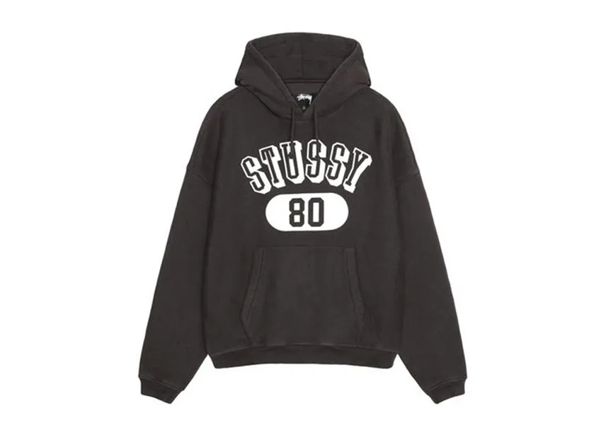 Stussy 80 Relaxed Hoodie Washed Black Stussy 80 Relaxed Hoodie Washed Black