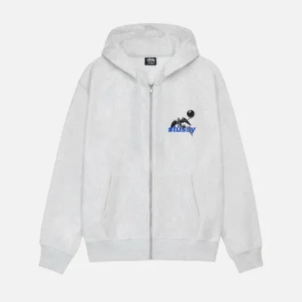 Stussy APOCALYPSE ZIP GREY HOODIE