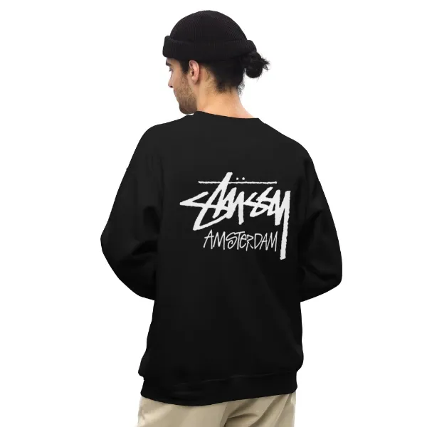Stussy Amsterdam Crewneck Sweatshirt Black Stussy Amsterdam Crewneck Sweatshirt Black