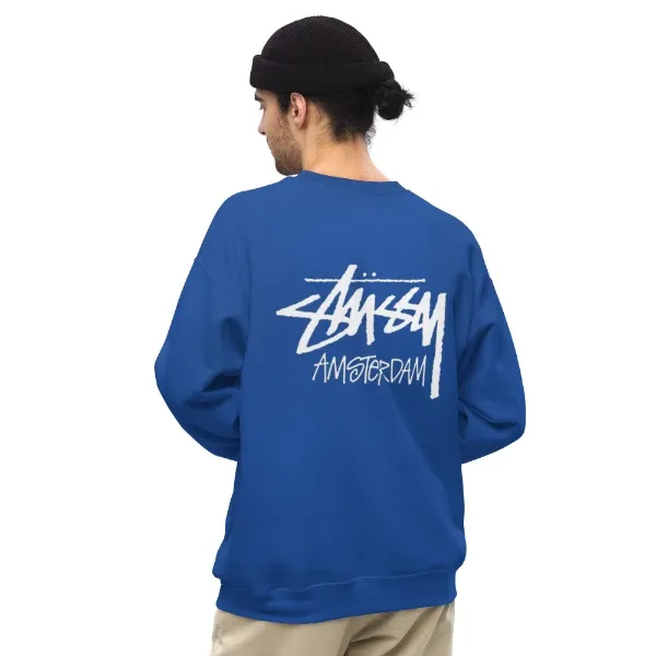 Stussy Amsterdam Crewneck Sweatshirt Blue Stussy Amsterdam Crewneck Sweatshirt Blue