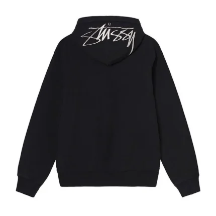 Stussy BACK HOOD EMBROIDERED HOODIE Black
