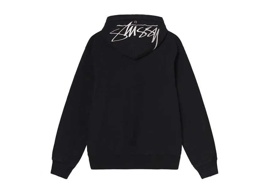 Stussy BACK HOOD EMBROIDERED HOODIE Black Stussy BACK HOOD EMBROIDERED HOODIE Black