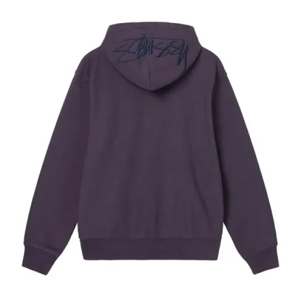 Stussy BACK HOOD EMBROIDERED HOODIE Deep Purple