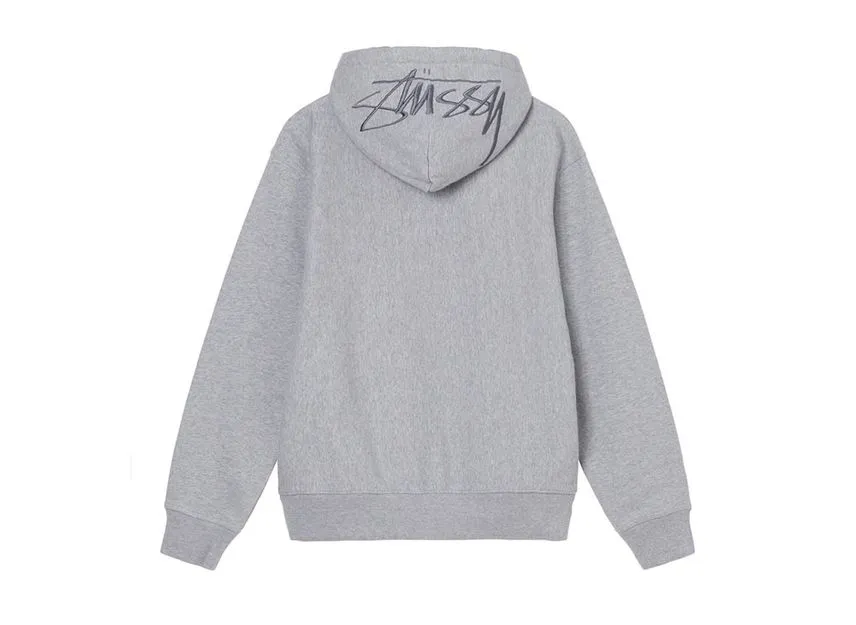 Stussy BACK HOOD EMBROIDERED HOODIE Grey Heather Stussy BACK HOOD EMBROIDERED HOODIE Grey Heather