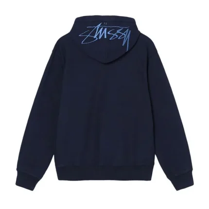 Stussy BACK HOOD EMBROIDERED HOODIE Navy