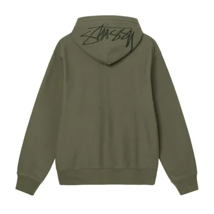 Stussy BACK HOOD EMBROIDERED HOODIE Olive