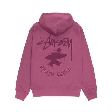 Stussy Beach Roots Zip Hoodie Berry