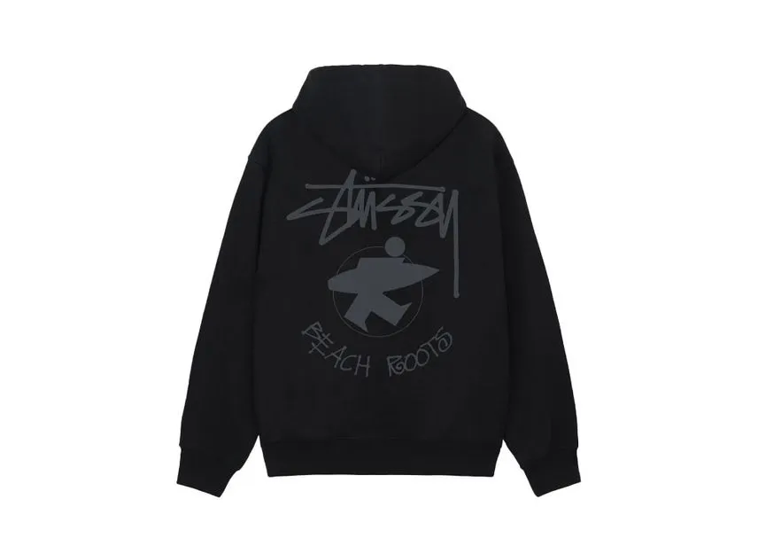 Stussy Beach Roots Zip Hoodie Black Stussy Beach Roots Zip Hoodie Black