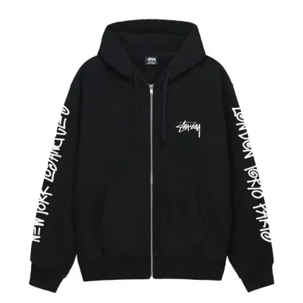 Stussy Big Cities Zip Hoodie Black