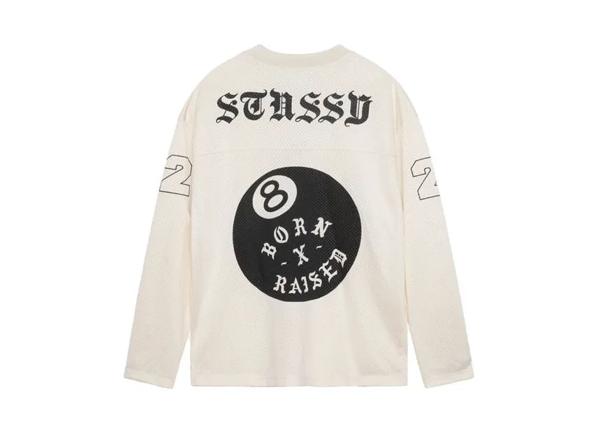 Stussy Born x Raised Cookies & Cream Football Jersey Cream Stussy Born x Raised Cookies & Cream Football Jersey Cream